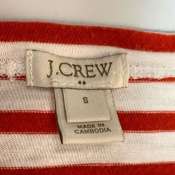 J Crew Red White Stripe Crew Neck Size Small - Picture 4 of 5